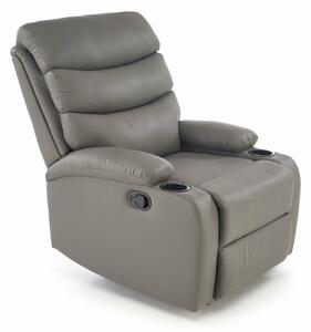 Fotoliu recliner Houston 1911, Gri, Piele ecologică, 80x80x100cm, 32 kg