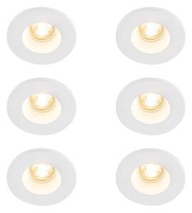 Set de 6 spoturi încastrate albe 13 cm rotunde - Gypsy Stucco