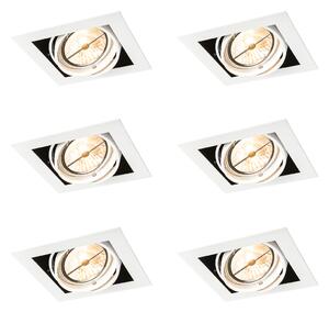Set de 6 spoturi încastrate albe AR111 reglabile - Oneon