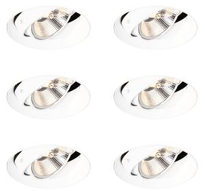 Set de 6 spoturi încastrate moderne albe GU10 AR111 Rotunde fără ramă - Oneon