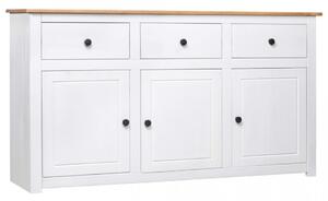 Servanta, alb, 135 x 40 x 80 cm, lemn masiv de pin, gama Panama - V282705V
