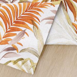 Goldea napron de masă decorativ loneta - model 542 frunze de palmier colorate 35x180 cm
