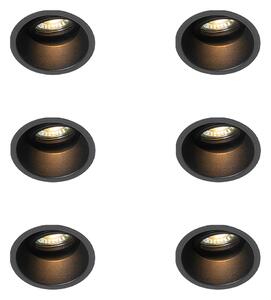 Set de 6 spoturi încastrate moderne negre reglabile - Alloy