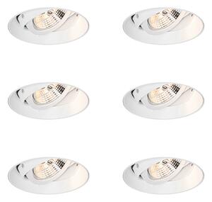 Set de 6 spoturi încastrate moderne albe GU10 AR70 rotunde fără ramă - Oneon
