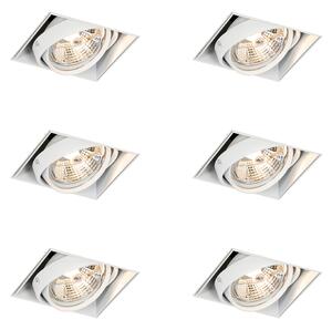 Set de 6 spoturi încastrate albe GU10 AR70 fără ramă - Oneon