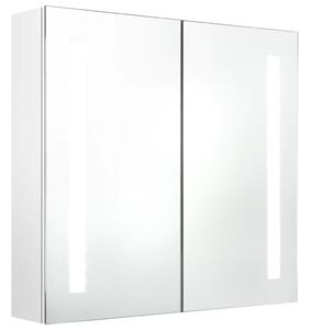 Dulap de baie cu oglindă și LED alb strălucitor 62x14x60 cm