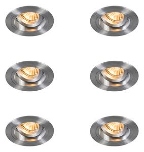 Set de 6 spoturi încastrate rotunde din aluminiu reglabile - Chuck