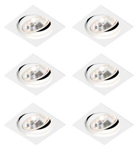 Set 6 becuri Spot modern încastrat alb reglabil - Chuck 111