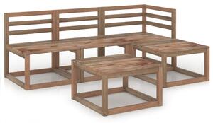 Set mobilier de grădină, 5 piese, maro, lemn de pin tratat
