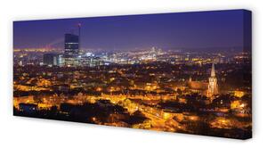 Tablouri canvas Gdańsk panorama orașului noapte