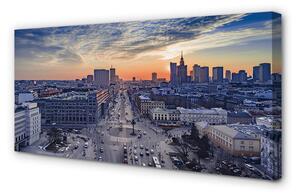 Tablouri canvas Varșovia zgârie-nori Apus de soare