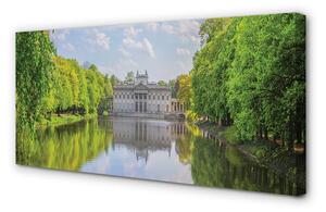 Tablouri canvas Palatul Varșovia a lacului de pădure