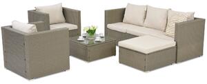 Mobilier de grădină Roma Corner 6 Garden Point gri deschis