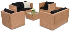 Mobilier de grădină din tehnoratan Roma Coffee 6 Garden Point culoarea mierii