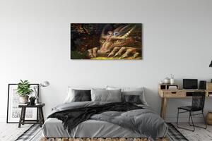 Tablouri canvas Forest fată dragon cap