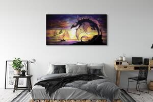 Tablouri canvas Dragon ambarcațiuni de mare nori