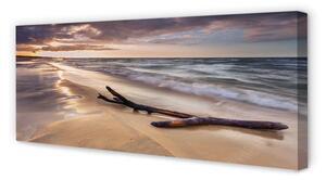 Tablouri canvas Gdańsk Plaja apus de soare pe mare