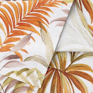 Goldea față de masă decorativă loneta - frunze de palmier colorate - rotundă Ø 90 cm