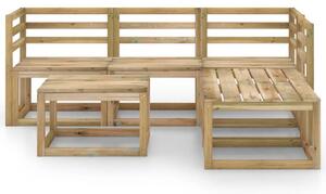 Set mobilier de grădină, 6 piese, lemn de pin verde tratat