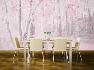 Fototapet Art pădure abstractă în design roz