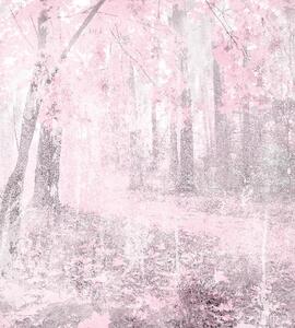 Fototapet Art pădure abstractă în design roz