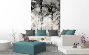 Fototapet Art palmieri abstracți în design alb-negru