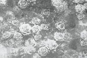 Fototapet Art trandafiri în design alb-negru