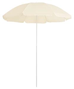Umbrelă de soare de exterior, stâlp din oțel, nisipiu, 180 cm