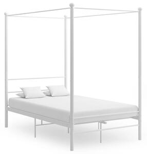Cadru de pat cu baldachin, alb, 140x200 cm, metal