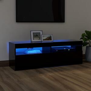 Comodă TV cu lumini LED, negru, 120x35x40 cm