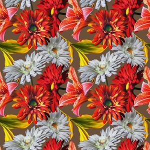 Tapet flori retro colorate Digital Line