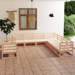 Set mobilier relaxare de grădină, 9 piese, lemn masiv de pin