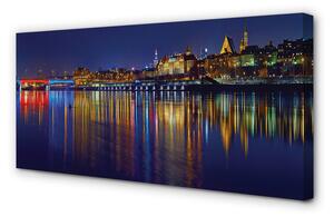 Tablouri canvas pod Varșovia oraș noapte River