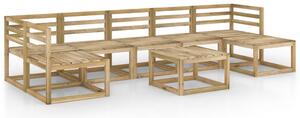 Set mobilier de grădină, 8 piese, lemn de pin verde tratat