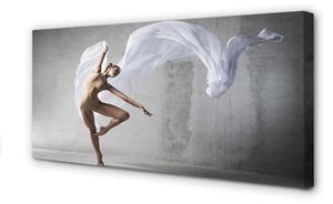 Tablouri canvas Femeie dans material alb