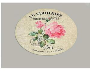 Covoras de baie JARDINER DJT, 100x100 cm, forma rotunda, bej/roz, fibr