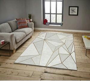 Covor, 160x230 cm, forma dreptunghiulara, poliester, bej/gri, ASR CRPT
