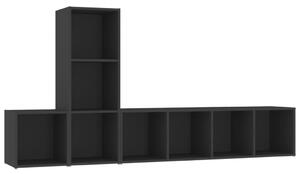 Set de dulapuri TV, 3 piese, negru, PAL