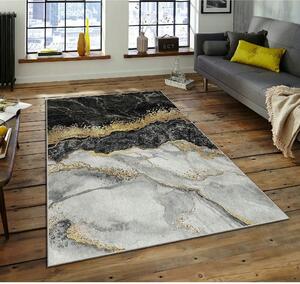 Covor, 80x140 cm, forma dreptunghiulara, poliester, efect de marmura
