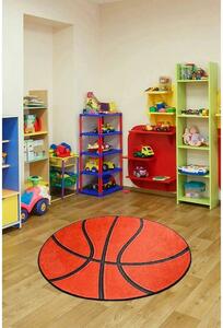 Covor BASKETBALL, 140x140 cm, forma rotunda, poliester/stofa catifelat