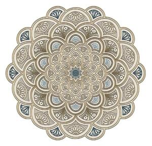 Covor, 180x180 cm, forma rotunda, poliester, crem, ALN600156KR18