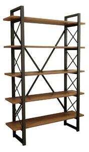 Etajera living NERO ELIT, nuc/negru, PAL melaminat, 90x34x180 cm