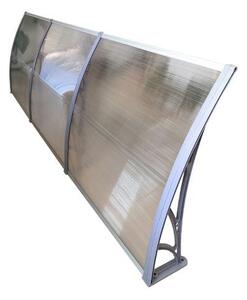 Copertină ECO 360x100 cm din policarbonat – Gri/Transparent