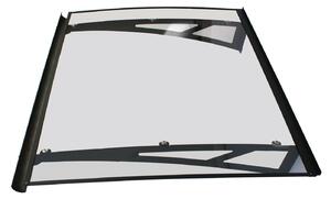 Copertină NEO PRO cu jgheab 120x100 cm din plexiglas – Negru/Transparent