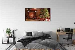 Tablouri canvas Cadouri de Crăciun luminile pomului de șemineuri