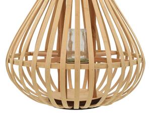 Suport de lumânări suspendat tip felinar, natural, bambus