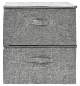 Cutii de depozitare 2 buc. gri 43x34x23 cm material textil