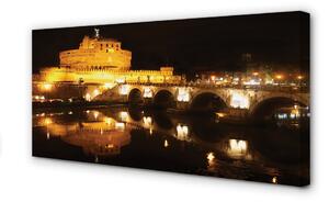 Tablouri canvas Roma River poduri noapte