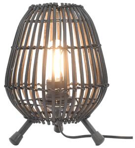 Lampă cu suport de masă, negru, 60 W, 20x27 cm, răchită, E27