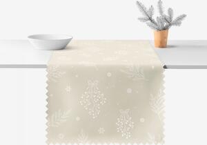 Goldea napron de masă de crăciun impermeabil - crenguțe de iarnă pe latte 50x140 cm